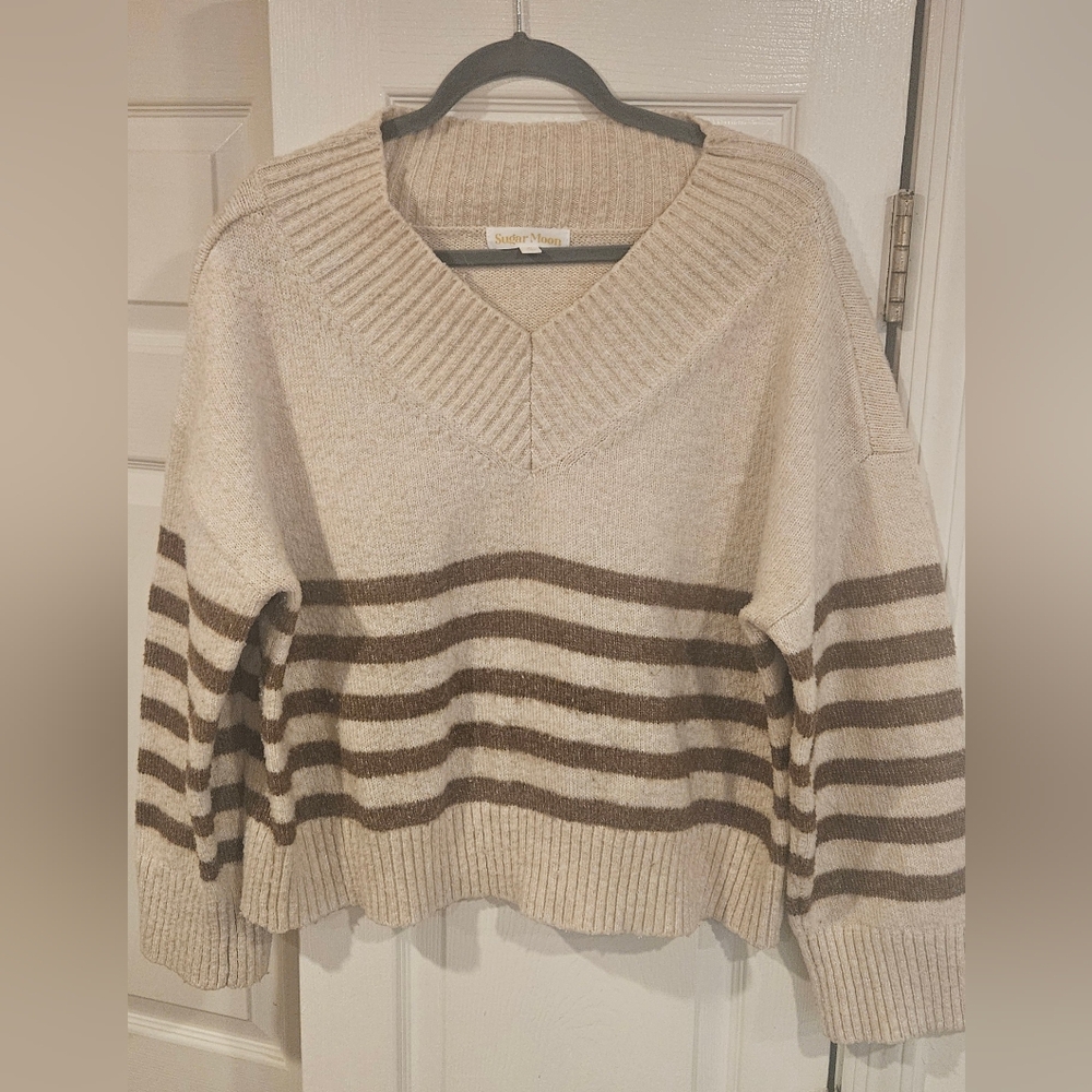 Striped V-Neck Sweater